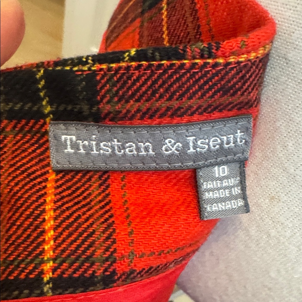 Tristan & Iseut Plaid Red Women's Skirt size 10 - Picture 4 of 5
